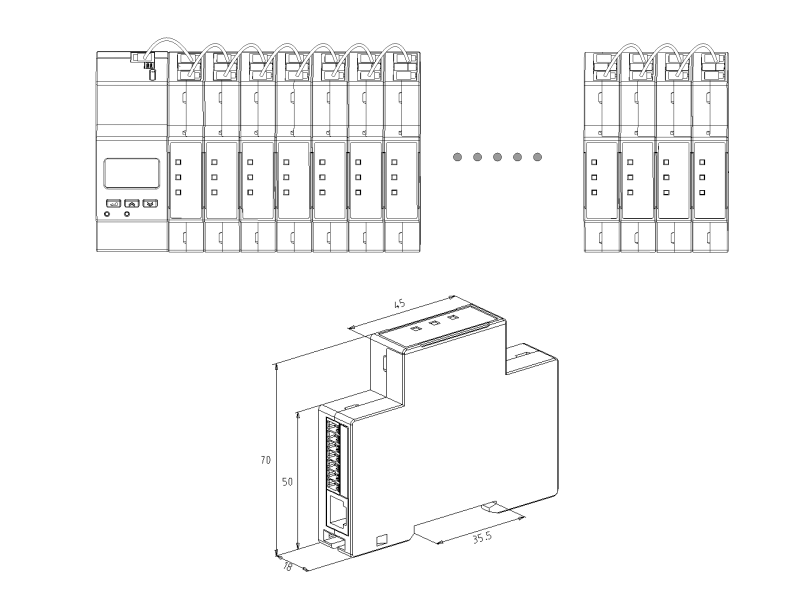 Acrel New Multi Loop Wireless Meter ADW600 with Module Easy Installation and Small Size